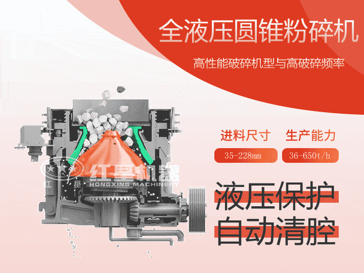 全液壓圓錐粉碎機(jī)，產(chǎn)量36-650t/h